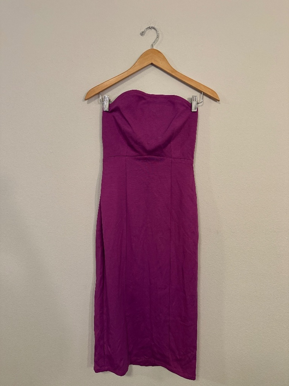 Bailey 44 Purple Strapless Front Slit Knee Length Dress Size S